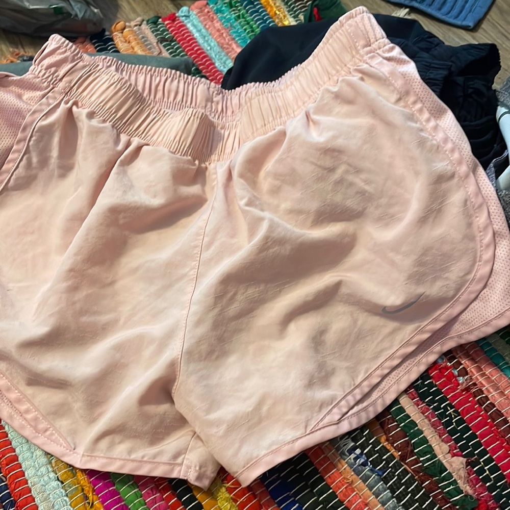 nike shorts, baby pink